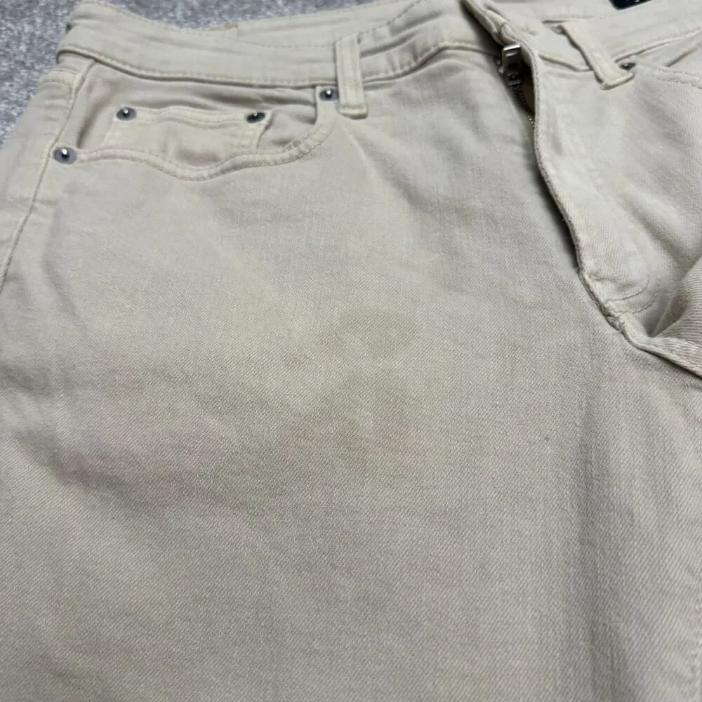 Bonobos Slim Fit Denim Jeans Mens 34x32 Khaki Beige Straight Leg Stretch Cotton